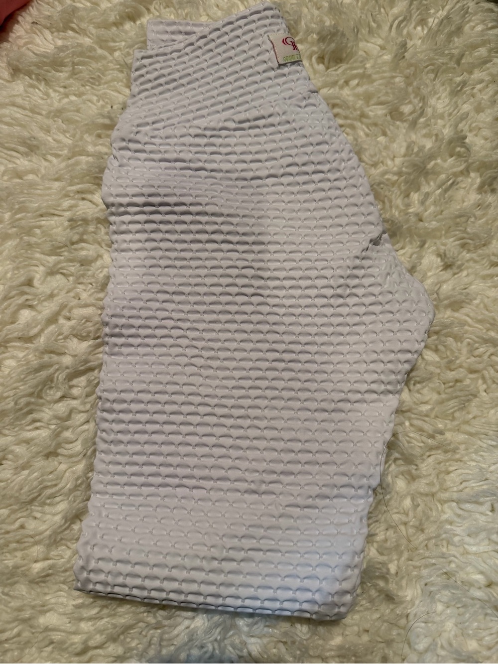 Textured White Stretch Leggings - CLS Sportswear